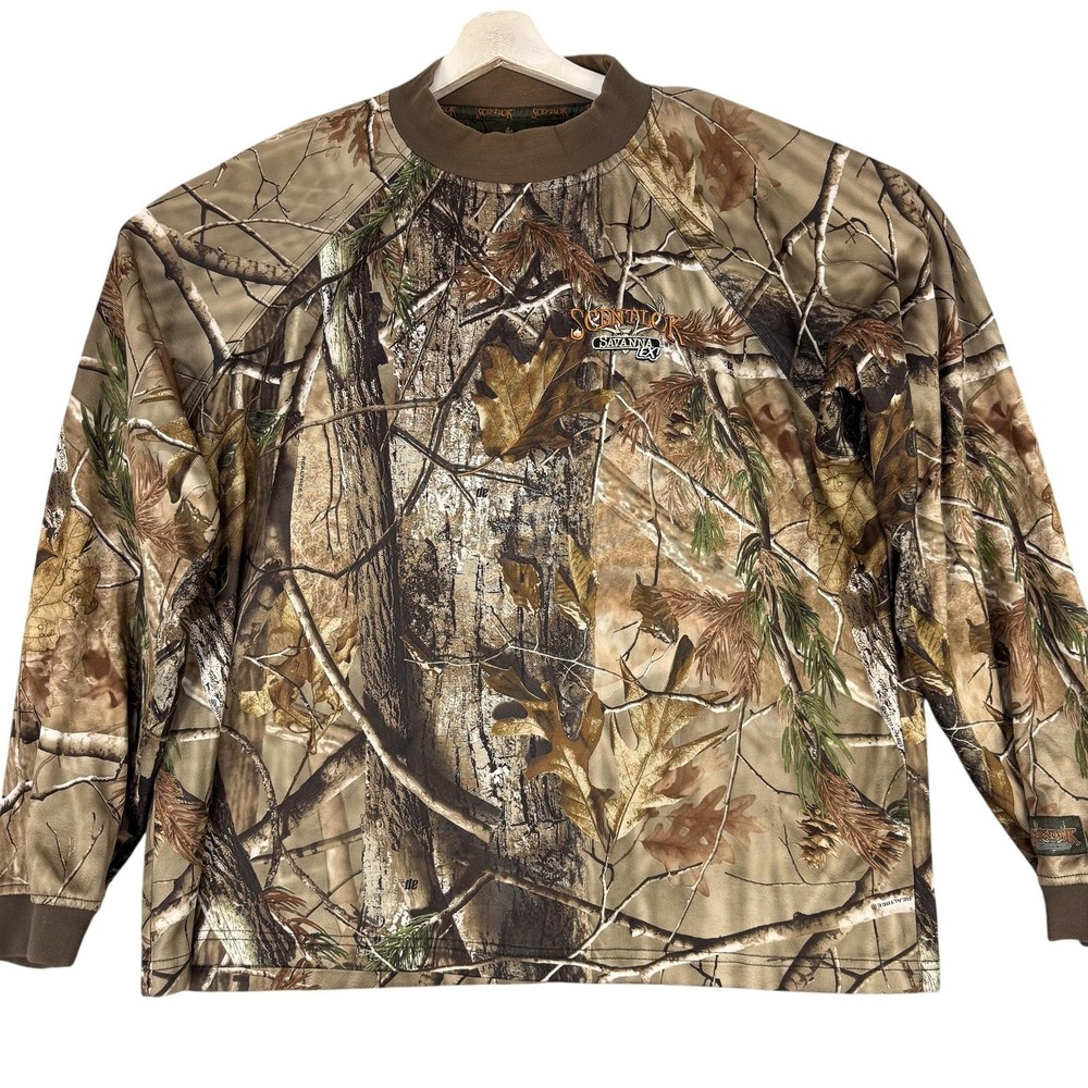 ScentLok Savanna EX Shirt Mens XL Brown Realtree Camo‎ Long Sleeve Hunting